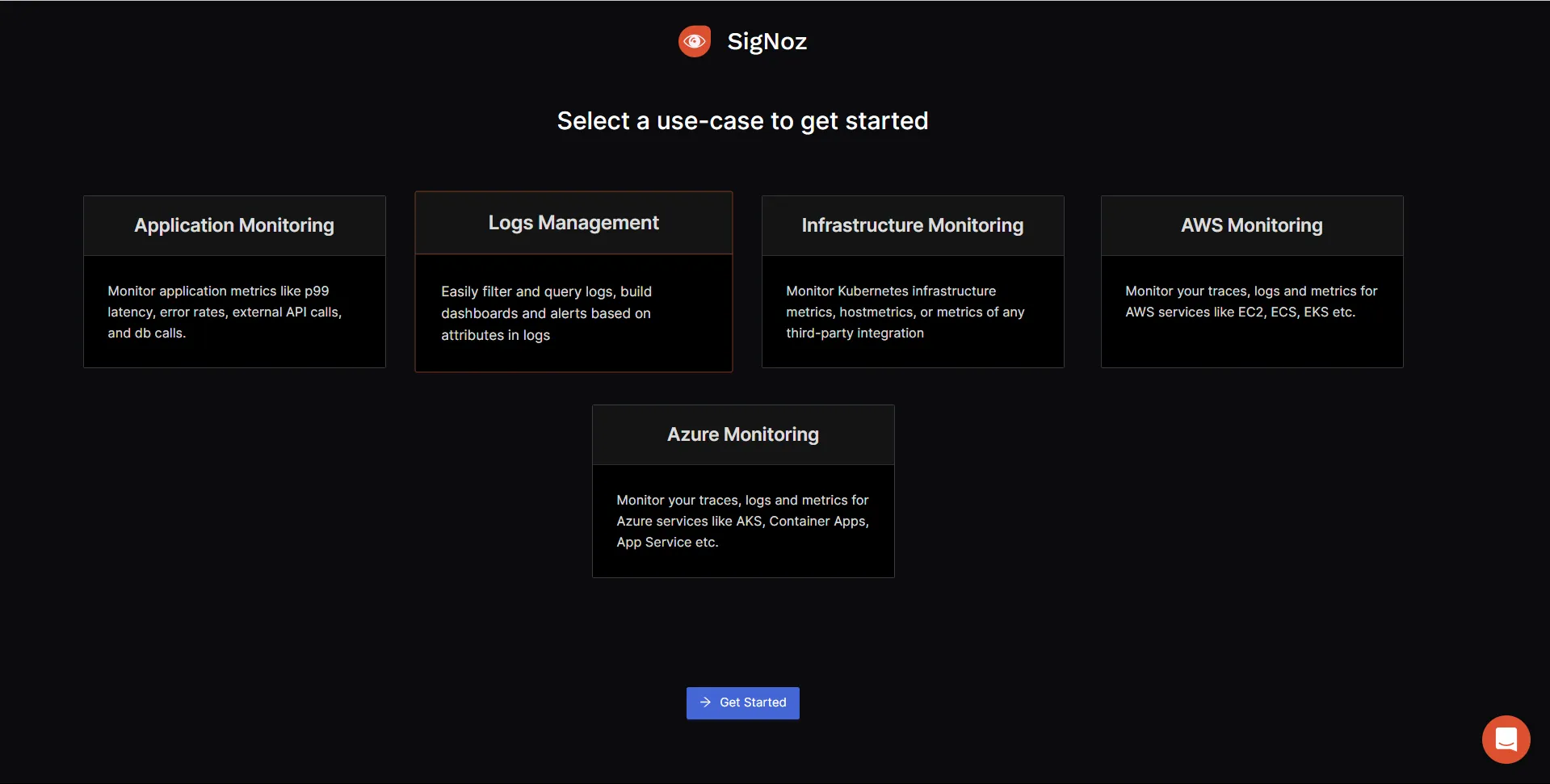 Selecting a use-case to work with using SigNoz